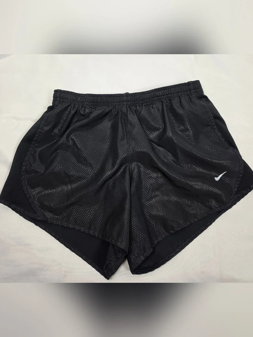 Nike Dri-FIT Tempo Black Textured Pattern Running Shorts Size XS